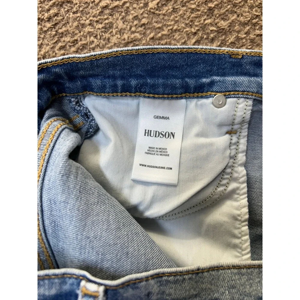 Hudson Gemma Cut Off Denim Shorts Distressed Frayed Hem Blue Womens Size 29